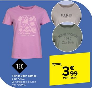 Promoties T-shirt voor dames - Tex - Geldig van 22/05/2024 tot 03/06/2024 bij Carrefour