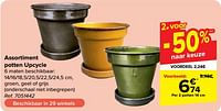 Promoties Assortiment potten upcycle - Huismerk - Carrefour  - Geldig van 22/05/2024 tot 03/06/2024 bij Carrefour