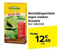 Promoties Bestrijdingsmiddel tegen slakken ecostyle - Ecostyle - Geldig van 22/05/2024 tot 03/06/2024 bij Carrefour