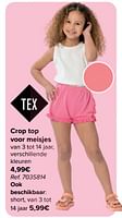 Promoties Crop top voor meisjes - Tex - Geldig van 22/05/2024 tot 03/06/2024 bij Carrefour