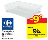 Promoties Opbergdoos op wieltjes - Huismerk - Carrefour  - Geldig van 22/05/2024 tot 03/06/2024 bij Carrefour