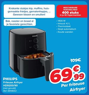 Promoties Philips friteuse airfryer hd9200-90 - Philips - Geldig van 22/05/2024 tot 03/06/2024 bij Carrefour