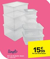 Promoties Set van 8 plastic dozen - Simple - Geldig van 22/05/2024 tot 03/06/2024 bij Carrefour