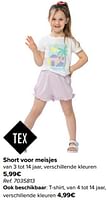 Promoties Short voor meisjes - Tex - Geldig van 22/05/2024 tot 03/06/2024 bij Carrefour