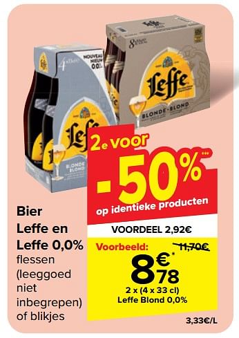 Promoties Bier leffe blond 0,0% - Leffe - Geldig van 22/05/2024 tot 03/06/2024 bij Carrefour