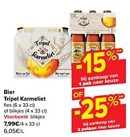 Promoties Bier tripel karmeliet - TRipel Karmeliet - Geldig van 22/05/2024 tot 03/06/2024 bij Carrefour