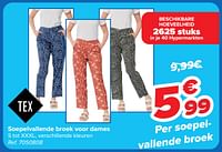 Promoties Soepelvallende broek voor dames - Tex - Geldig van 22/05/2024 tot 03/06/2024 bij Carrefour
