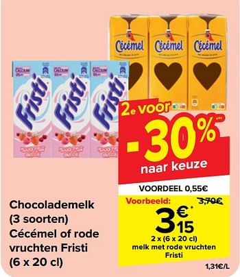 Promoties Melk met rode vruchten fristi - Fristi - Geldig van 22/05/2024 tot 03/06/2024 bij Carrefour