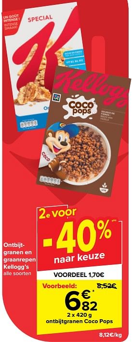Promoties Ontbijtgranen coco pops - Kellogg's - Geldig van 22/05/2024 tot 03/06/2024 bij Carrefour