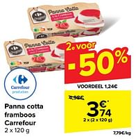 Promoties Panna cotta framboos carrefour - Huismerk - Carrefour  - Geldig van 22/05/2024 tot 03/06/2024 bij Carrefour