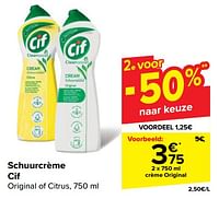 Promoties Schuurcrème cif original - Cif - Geldig van 22/05/2024 tot 03/06/2024 bij Carrefour