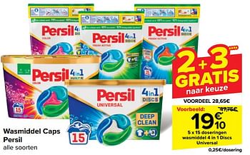 Promoties Wasmiddel 4 in 1 discs universal - Persil - Geldig van 22/05/2024 tot 03/06/2024 bij Carrefour