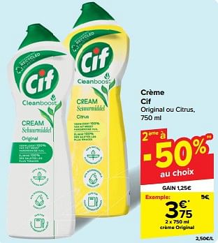 Promotions Crème original - Cif - Valide de 22/05/2024 à 28/05/2024 chez Carrefour
