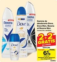 Promotions Déodorant roll-on advanced care original dove - Dove - Valide de 22/05/2024 à 28/05/2024 chez Carrefour