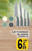 Promotions Lot 4 couteaux de cuisine - Produit maison - Cora - Valide de 21/05/2024 à 03/06/2024 chez Cora