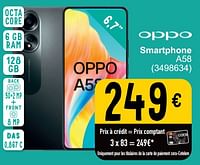Promotions Oppo smartphone a58 - Oppo - Valide de 21/05/2024 à 03/06/2024 chez Cora