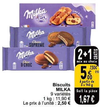 Promotions Biscuits milka - Milka - Valide de 21/05/2024 à 27/05/2024 chez Cora