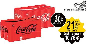 Promotions Cola coca-cola - Coca Cola - Valide de 21/05/2024 à 27/05/2024 chez Cora