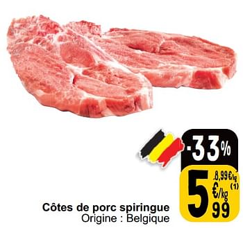 Promotions Côtes de porc spiringue - Produit maison - Cora - Valide de 21/05/2024 à 27/05/2024 chez Cora