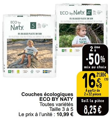 Promotions Couches écologiques eco by naty - ECO by NATY - Valide de 21/05/2024 à 27/05/2024 chez Cora