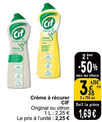 Promotions Crème à récurer cif - Cif - Valide de 21/05/2024 à 27/05/2024 chez Cora