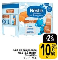 Promotions Lait de croissance nestlé baby - Nestlé - Valide de 21/05/2024 à 27/05/2024 chez Cora