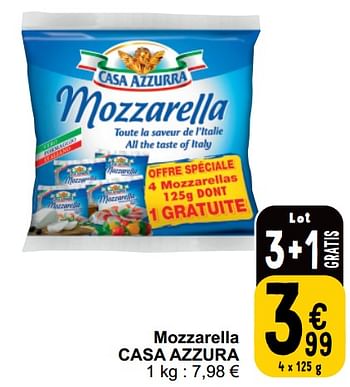 Promotions Mozzarella casa azzura - Casa Azzura - Valide de 21/05/2024 à 27/05/2024 chez Cora