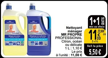 Promotions Nettoyant ménager mr propre professional - Mr. Propre - Valide de 21/05/2024 à 27/05/2024 chez Cora