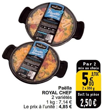 Promotions Paëlla royal chef - Royal Chef - Valide de 21/05/2024 à 27/05/2024 chez Cora