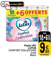 Promotions Papier wc lotus confort collection - Lotus Nalys - Valide de 21/05/2024 à 27/05/2024 chez Cora