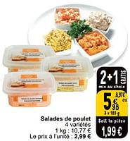 Promotions Salades de poulet - Produit maison - Cora - Valide de 21/05/2024 à 27/05/2024 chez Cora