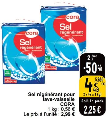Promotions Sel régénérant pour lave-vaisselle cora - Produit maison - Cora - Valide de 21/05/2024 à 27/05/2024 chez Cora