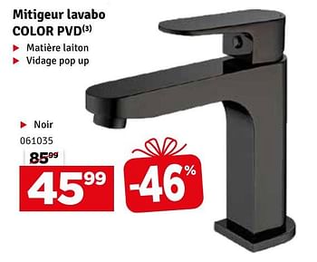 Promotions Mitigeur lavabo color pvd noir - Produit maison - Mr. Bricolage - Valide de 21/05/2024 à 02/06/2024 chez Mr. Bricolage