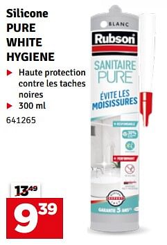 Promotions Silicone pure white hygiene - Rubson - Valide de 21/05/2024 à 02/06/2024 chez Mr. Bricolage