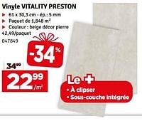 Promotions Vinyle vitality preston - Produit maison - Mr. Bricolage - Valide de 21/05/2024 à 02/06/2024 chez Mr. Bricolage