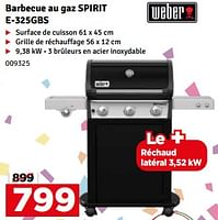 Promotions Weber barbecue au gaz spirit e-325gbs - Weber - Valide de 21/05/2024 à 02/06/2024 chez Mr. Bricolage