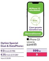 Promotions Apple iphone 13 128 gb 5g - Apple - Valide de 13/02/2024 à 31/07/2024 chez Proximus