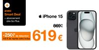 Promotions Apple iphone 15 - Apple - Valide de 02/05/2024 à 03/06/2024 chez Orange