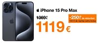 Promotions Apple iphone 15 pro max - Apple - Valide de 02/05/2024 à 03/06/2024 chez Orange