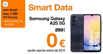 Promotions Samsung galaxy a25 5g - Samsung - Valide de 02/05/2024 à 03/06/2024 chez Orange