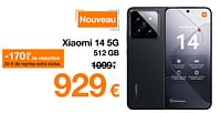 Promotions Xiaomi 14 5g 512 gb - Xiaomi - Valide de 02/05/2024 à 03/06/2024 chez Orange