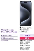 Promotions Apple iphone 15 pro max 256 gb 5g - Apple - Valide de 13/02/2024 à 31/07/2024 chez Proximus