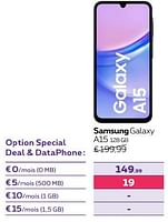 Promotions Samsung galaxy a15 128 gb - Samsung - Valide de 13/02/2024 à 31/07/2024 chez Proximus
