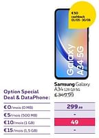 Promotions Samsung galaxy a34 128 gb 5g - Samsung - Valide de 13/02/2024 à 31/07/2024 chez Proximus