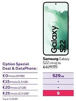 Promotions Samsung galaxy s22 128 gb 5g - Samsung - Valide de 13/02/2024 à 31/07/2024 chez Proximus