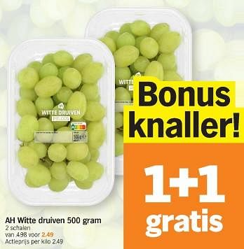 Promotions Ah witte druiven - Produit Maison - Albert Heijn - Valide de 20/05/2024 à 26/05/2024 chez Albert Heijn