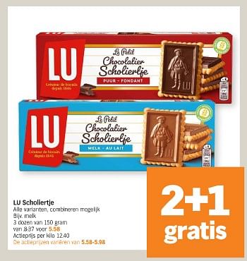 Promotions Lu scholiertje melk - Lu - Valide de 20/05/2024 à 26/05/2024 chez Albert Heijn