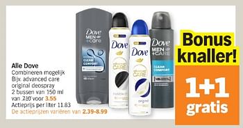 Promotions Advanced care original deospray - Dove - Valide de 20/05/2024 à 26/05/2024 chez Albert Heijn