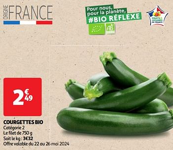 Promoties Courgettes bio - Huismerk - Auchan - Geldig van 22/05/2024 tot 02/06/2024 bij Auchan