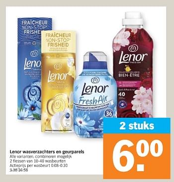 Promotions Lenor wasverzachters en geurparels - Lenor - Valide de 20/05/2024 à 26/05/2024 chez Albert Heijn